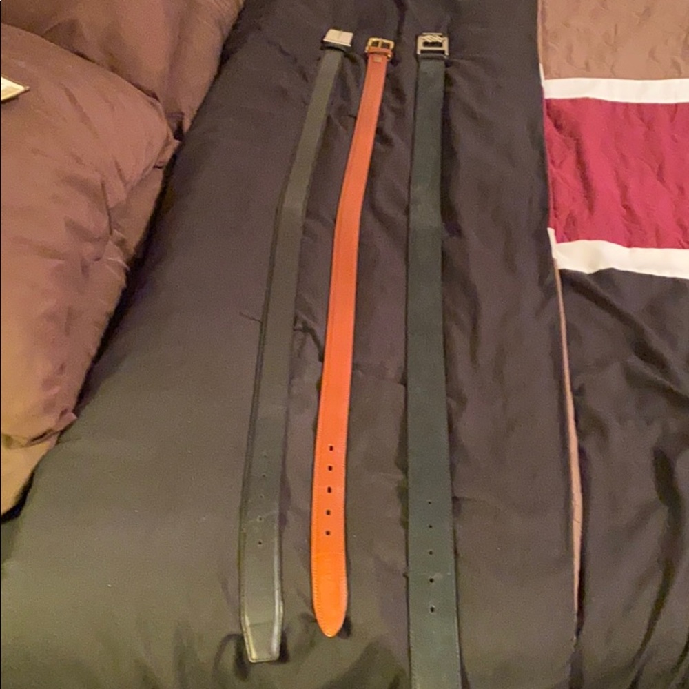3 Name Brand Leather Belts